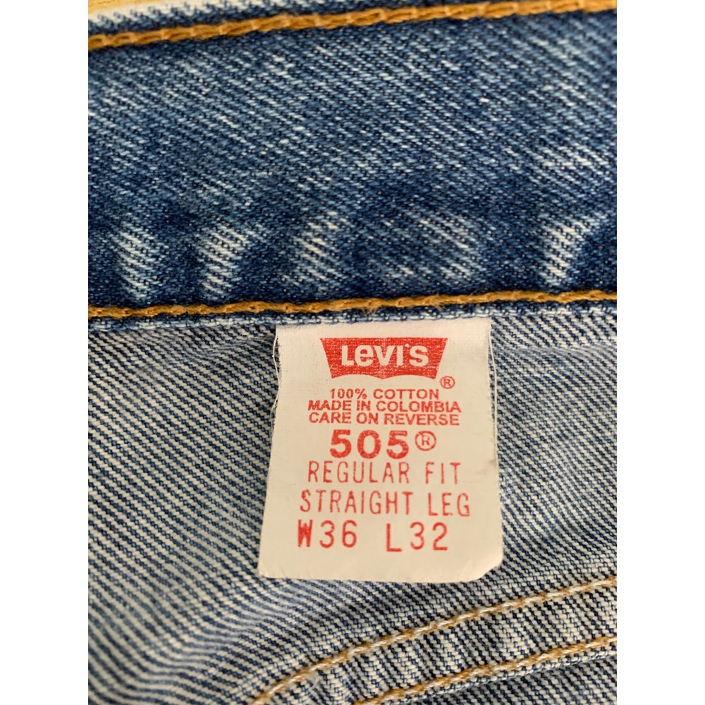 Vintage Levis 505 Jeans Mens 36x32 Blue Straight Leg Fade 90s Denim Pants - Picture 4 of 11